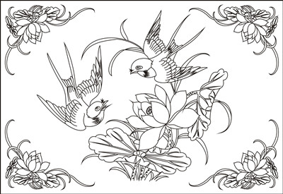 【花鳥魚蟲】激光打標機花鳥魚蟲矢量圖模板159個(ge) 下載地址